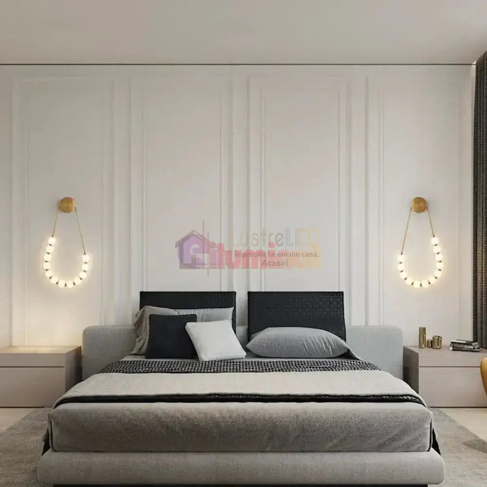 Aplica LED RFAN 60W, Auriu/Alb W1001 lustreled.ro