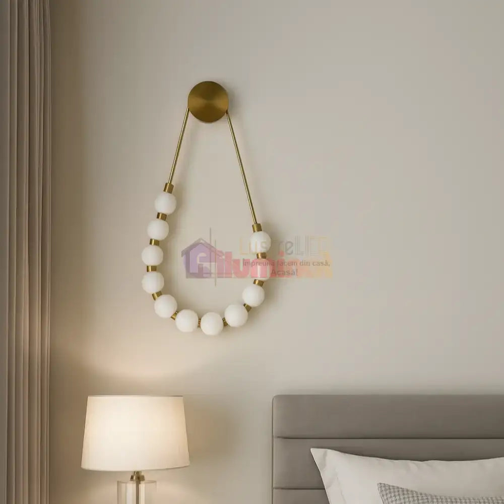 Aplica LED RFAN 60W, Auriu/Alb W1001 lustreled.ro