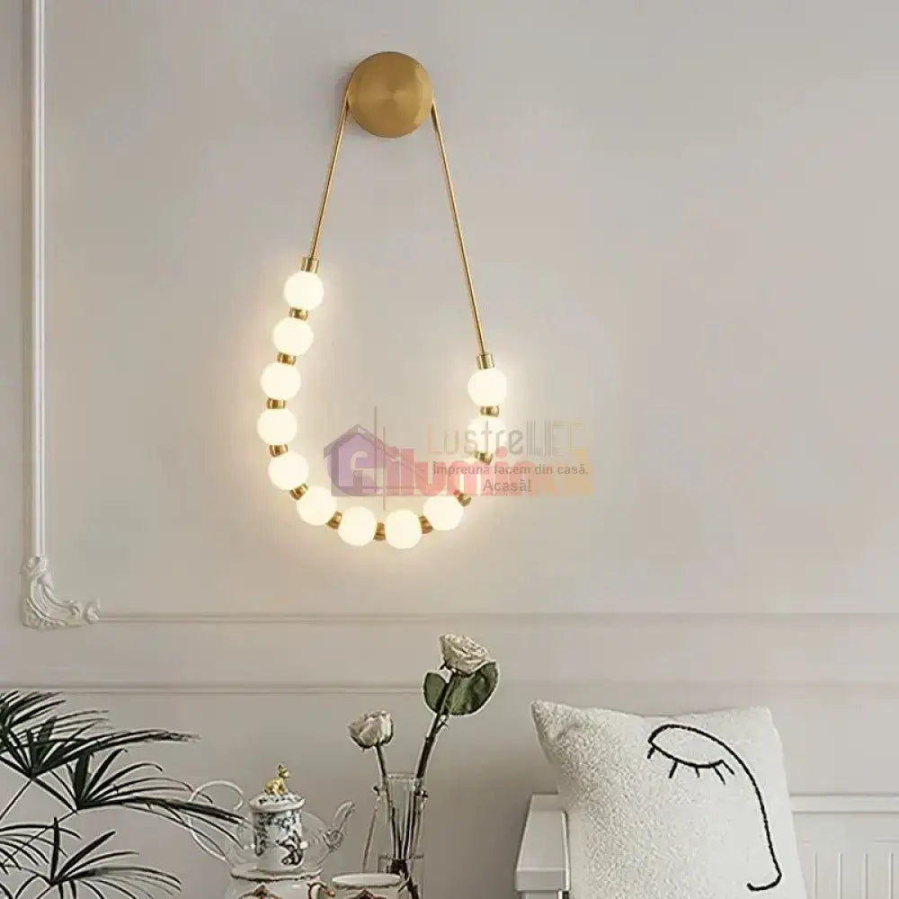 Aplica LED RFAN 60W, Auriu/Alb W1001 lustreled.ro