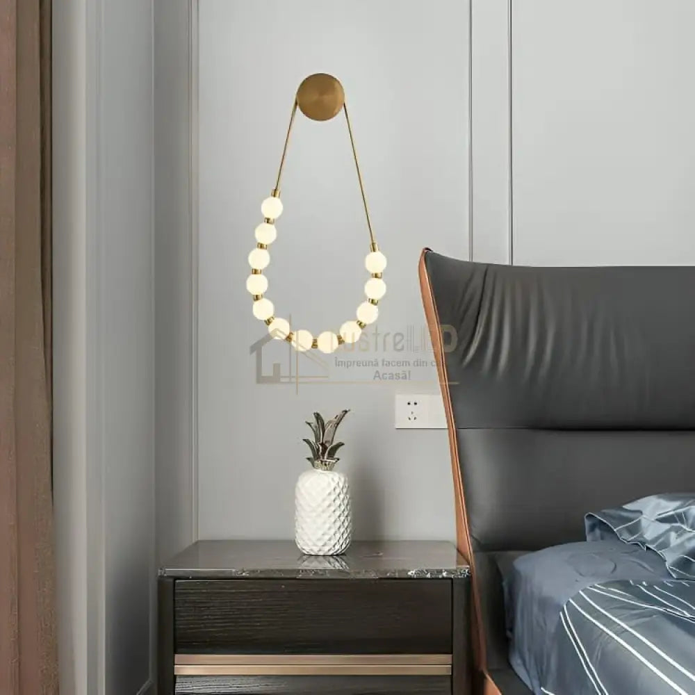 Aplica LED RFAN 60W, Auriu/Alb W1001 lustreled.ro