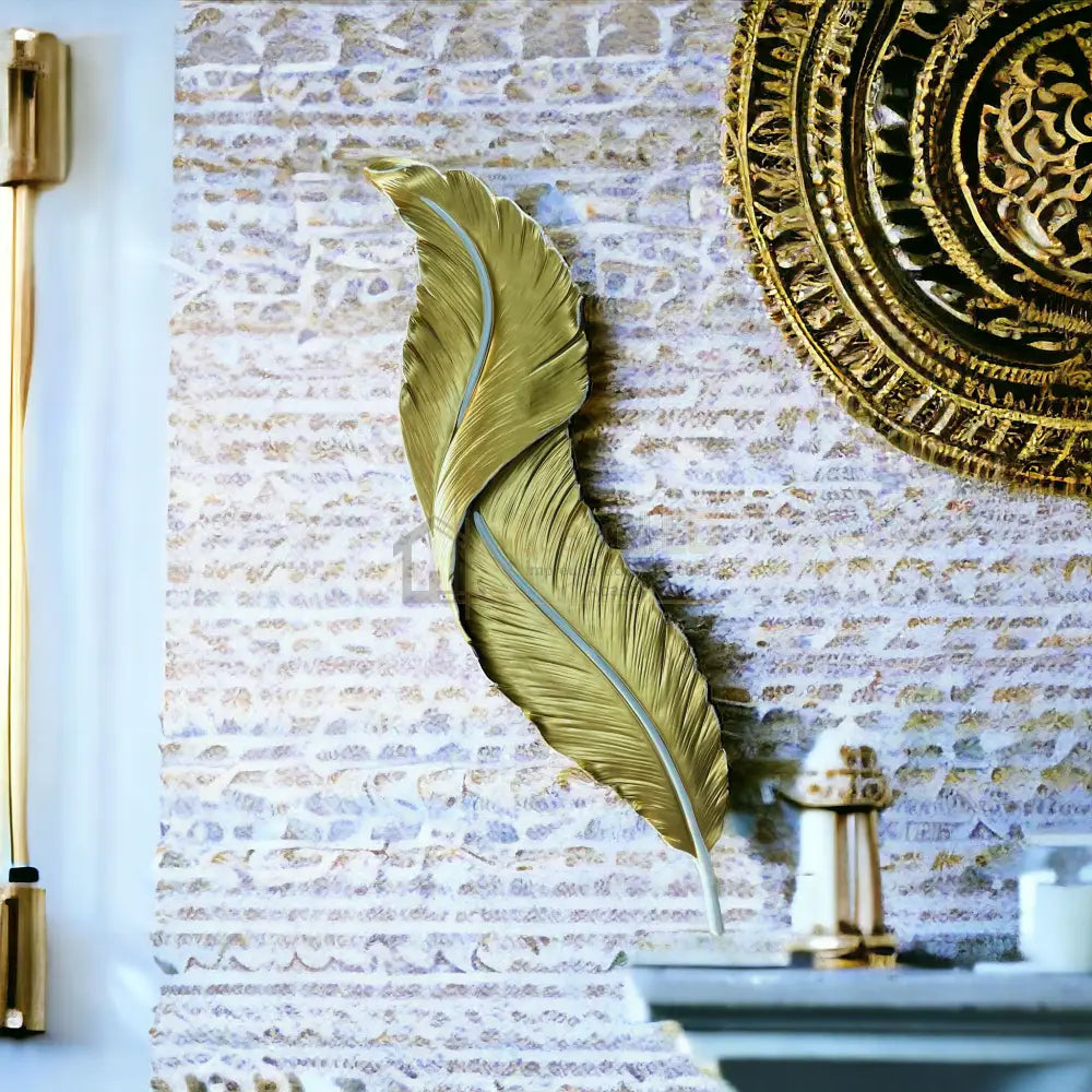 Aplica Led Gold Luxury Feather 25W 63Cm Wall Light Fixtures