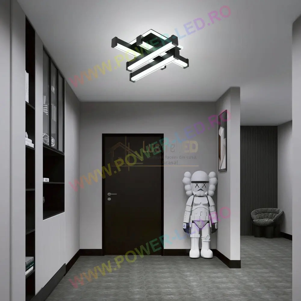 Aplica Led Linnes Square 62W Black Echivalent 300W Wall Light Fixtures