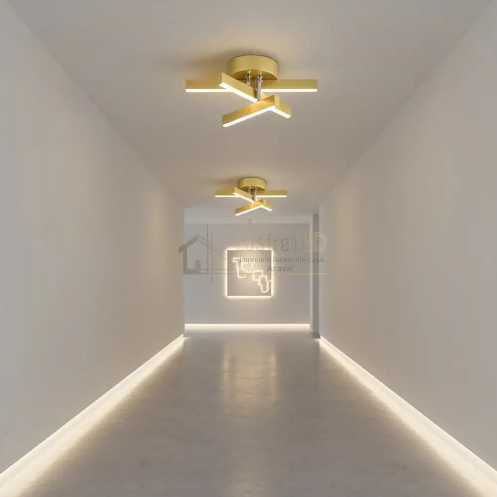 Aplica LED LINNES STAR Gold Echivalent 200W Lighting Fixtures