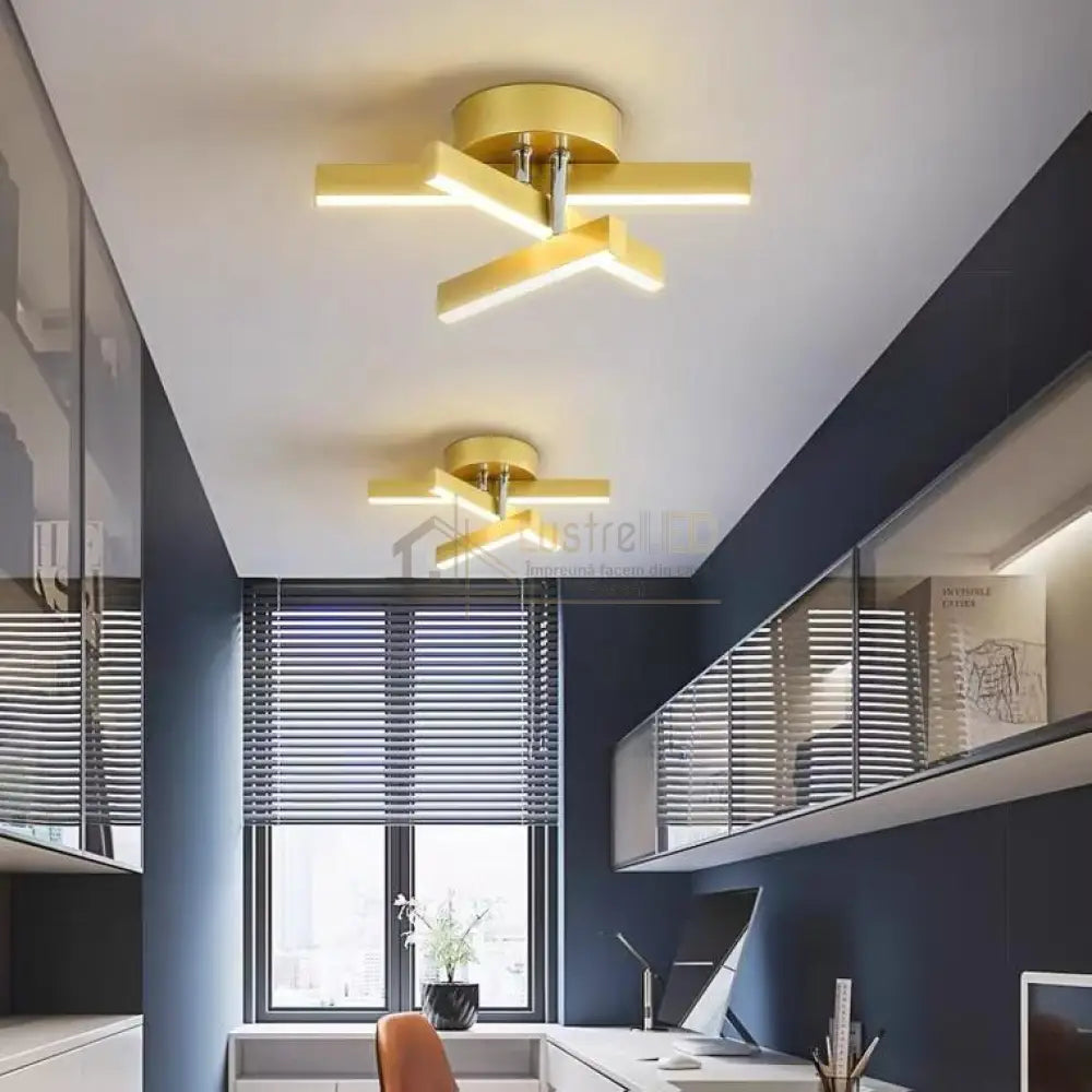 Aplica LED LINNES STAR Gold Echivalent 200W Lighting Fixtures