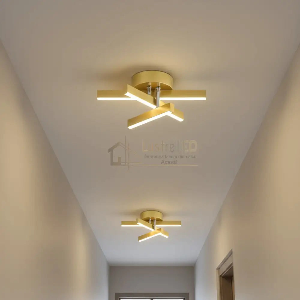 Aplica LED LINNES STAR Gold Echivalent 200W Lighting Fixtures