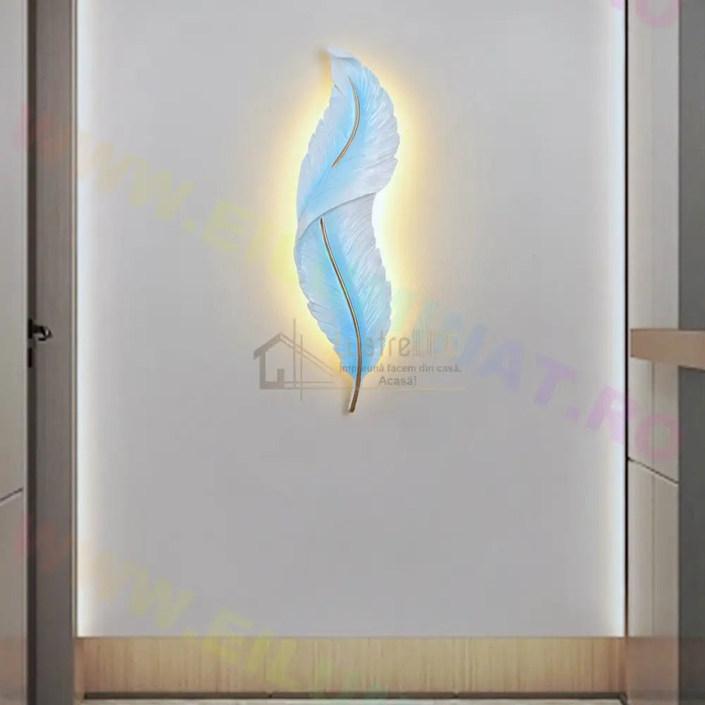 Aplica Led Luxury Feather 25W 63Cm Blue Sky Wall Light Fixtures