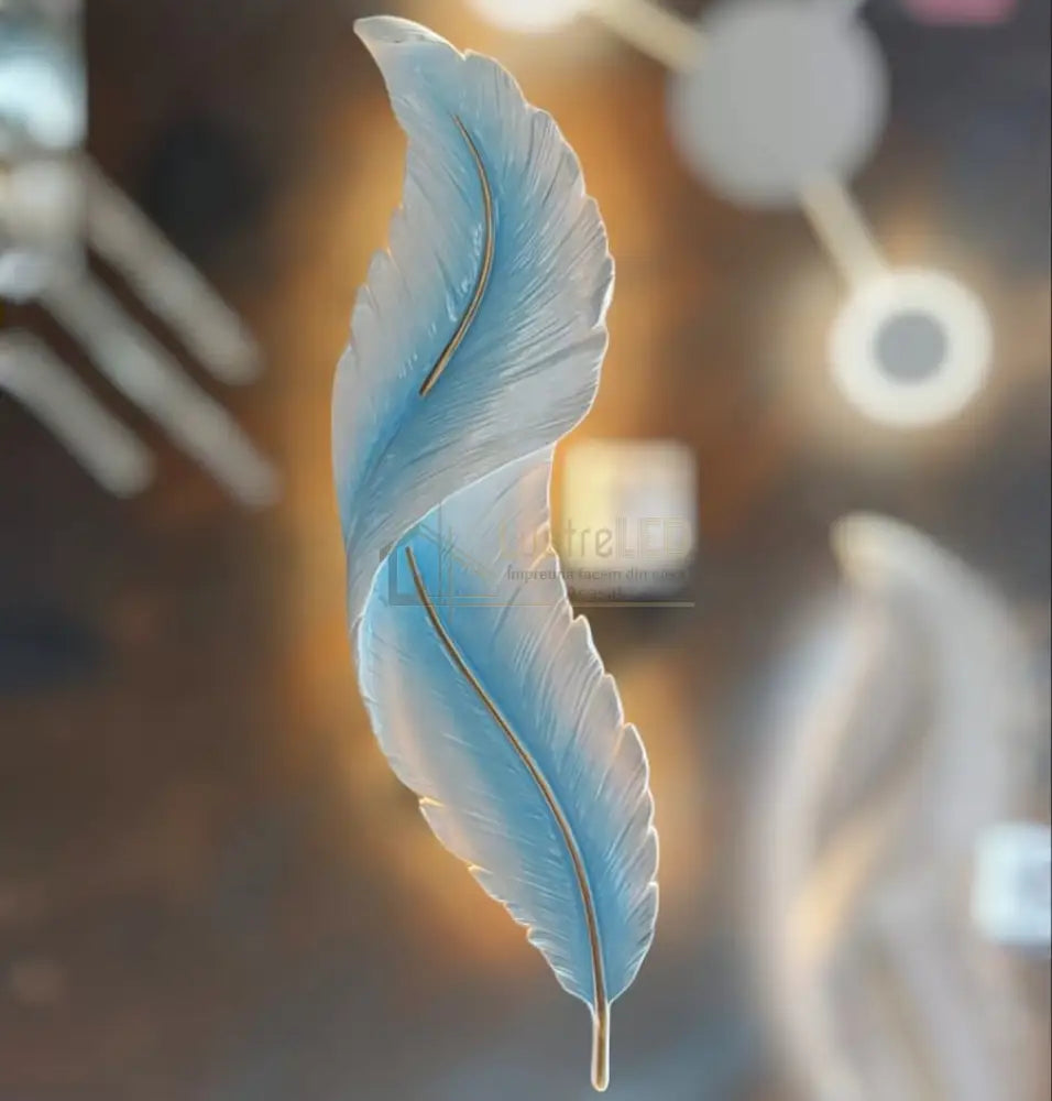 Aplica Led Luxury Feather 25W 63Cm Blue Sky Wall Light Fixtures