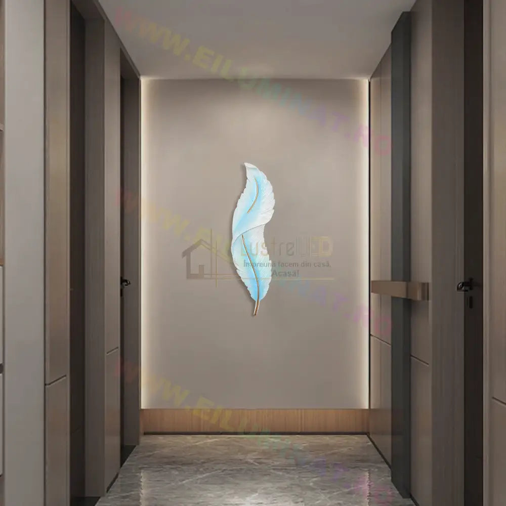 Aplica Led Luxury Feather 25W 63Cm Blue Sky Wall Light Fixtures