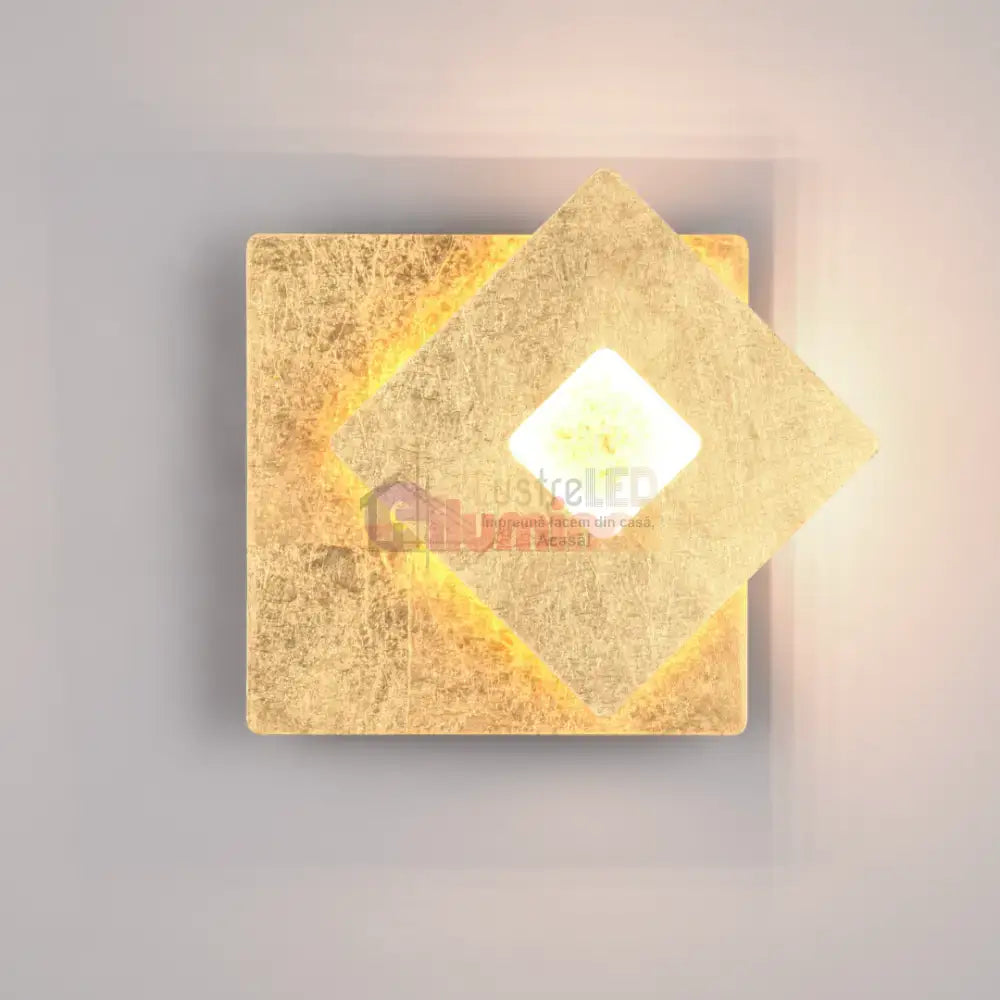 Aplica de Perete Gold LEANO Square lustreled.ro