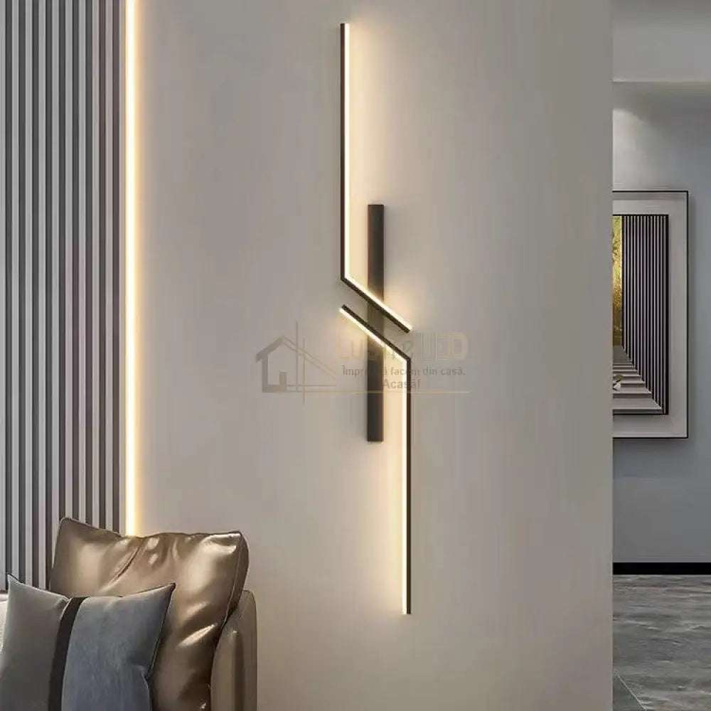 Aplica Led Modern Lines 18W 60Cm Echivalent 150W Aplica Perete / Tavan Minimalist Design Neagra