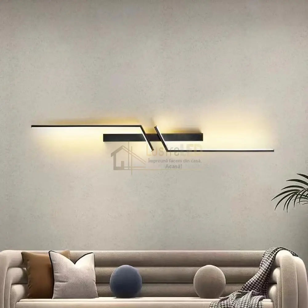 Aplica Led Modern Lines 27W 100Cm Echivalent 250W Aplica Perete / Tavan Minimalist Design Neagra