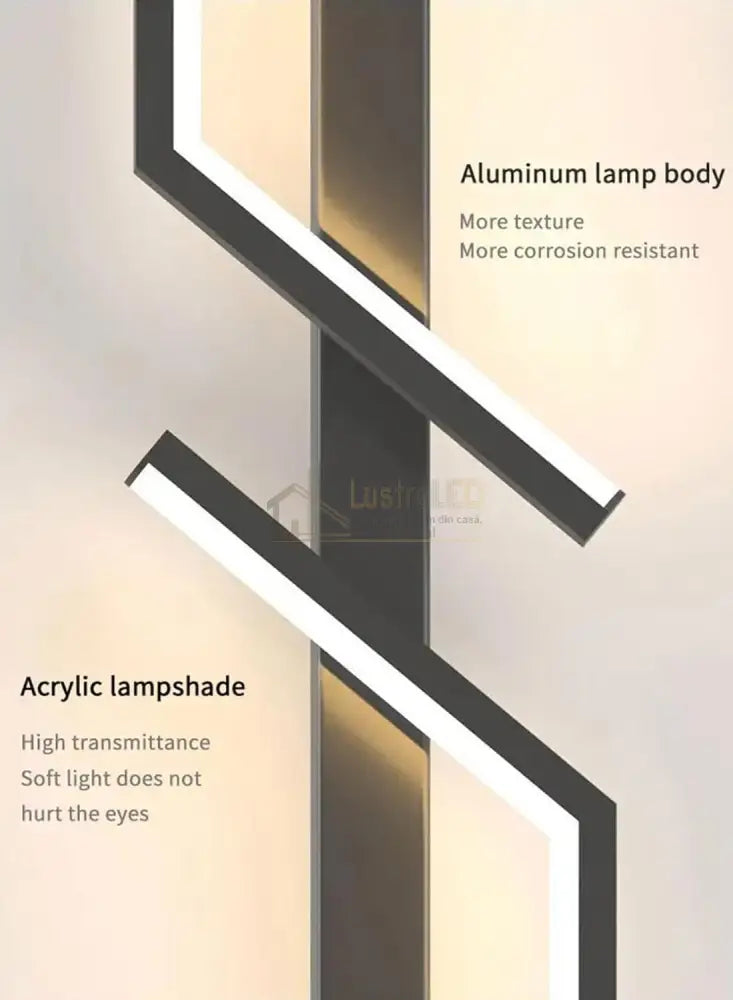 Aplica LED Modern Lines Black 60cm Echivalent 100W NEAGRA / MINIMALIST DESIGN / 60CM Wall Light Fixtures