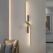 Aplica Led Modern Lines 18W 60Cm Echivalent 150W Aplica Perete / Tavan Neagra Minimalist Design