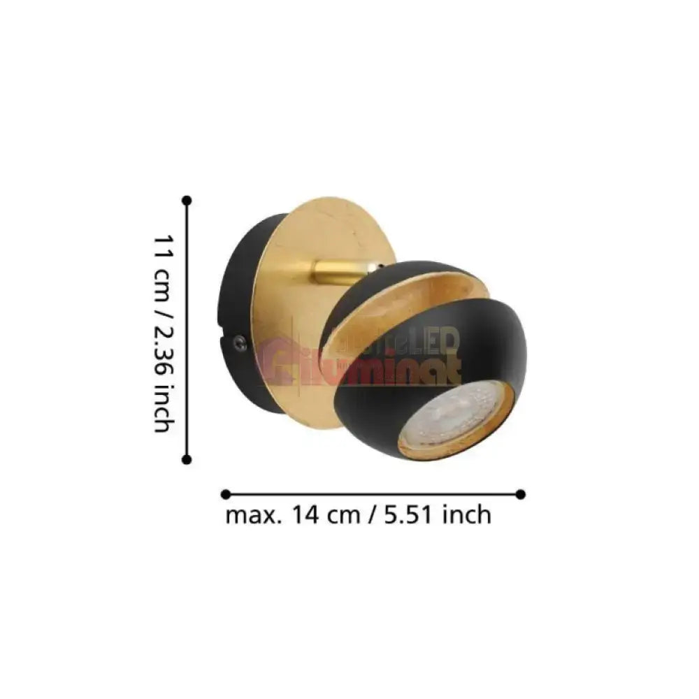 Aplica/Planfoniera LED NOCITO 3W NEGRU+AURIU lustreled.ro
