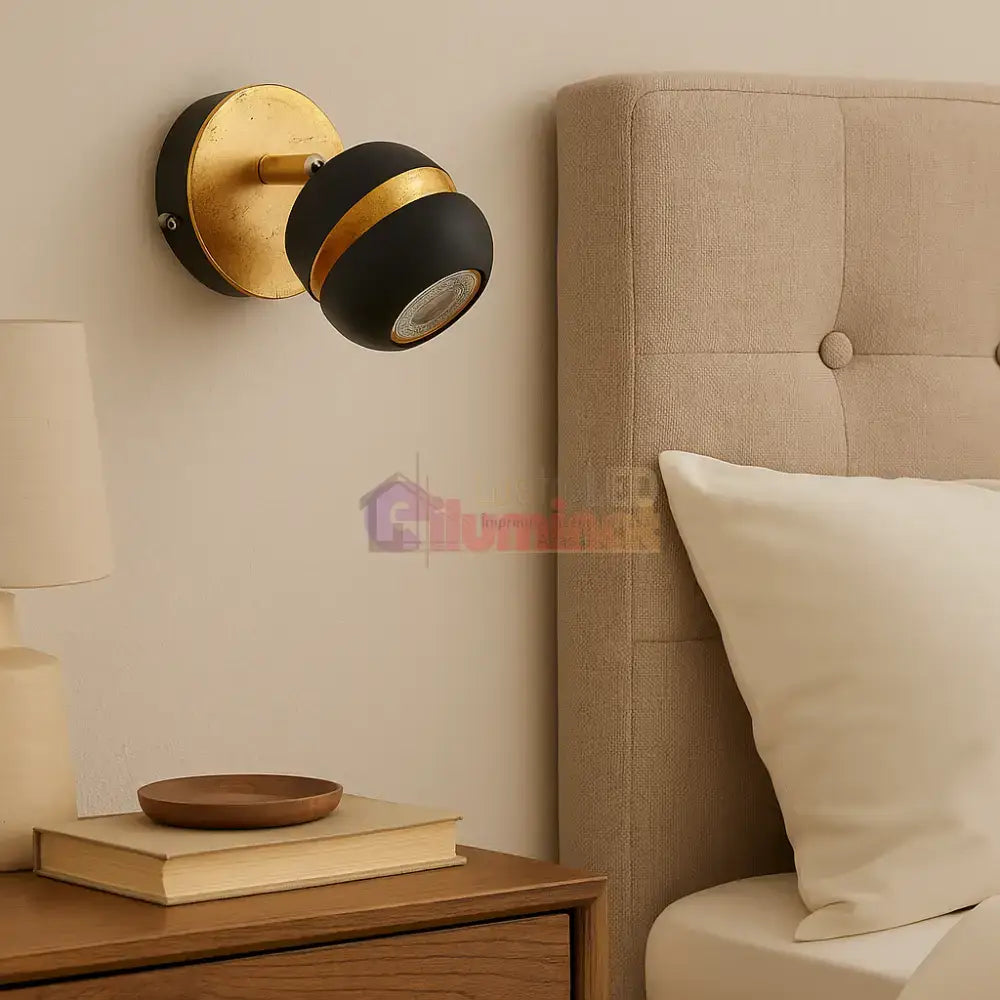 Aplica/Planfoniera LED NOCITO 3W NEGRU+AURIU lustreled.ro