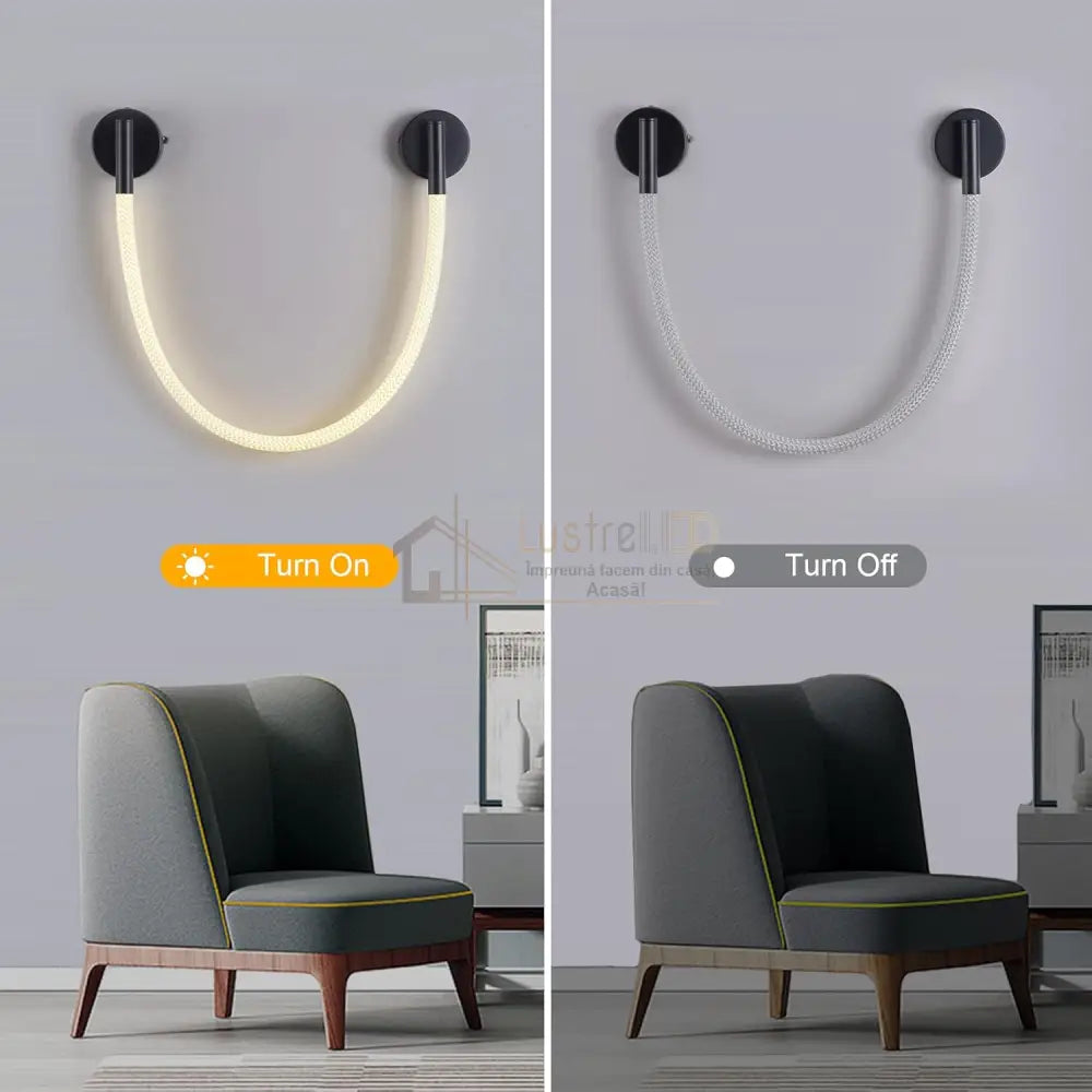 Aplica LED Nordic Style Light Rope Tube G4011 Black lustreled.ro