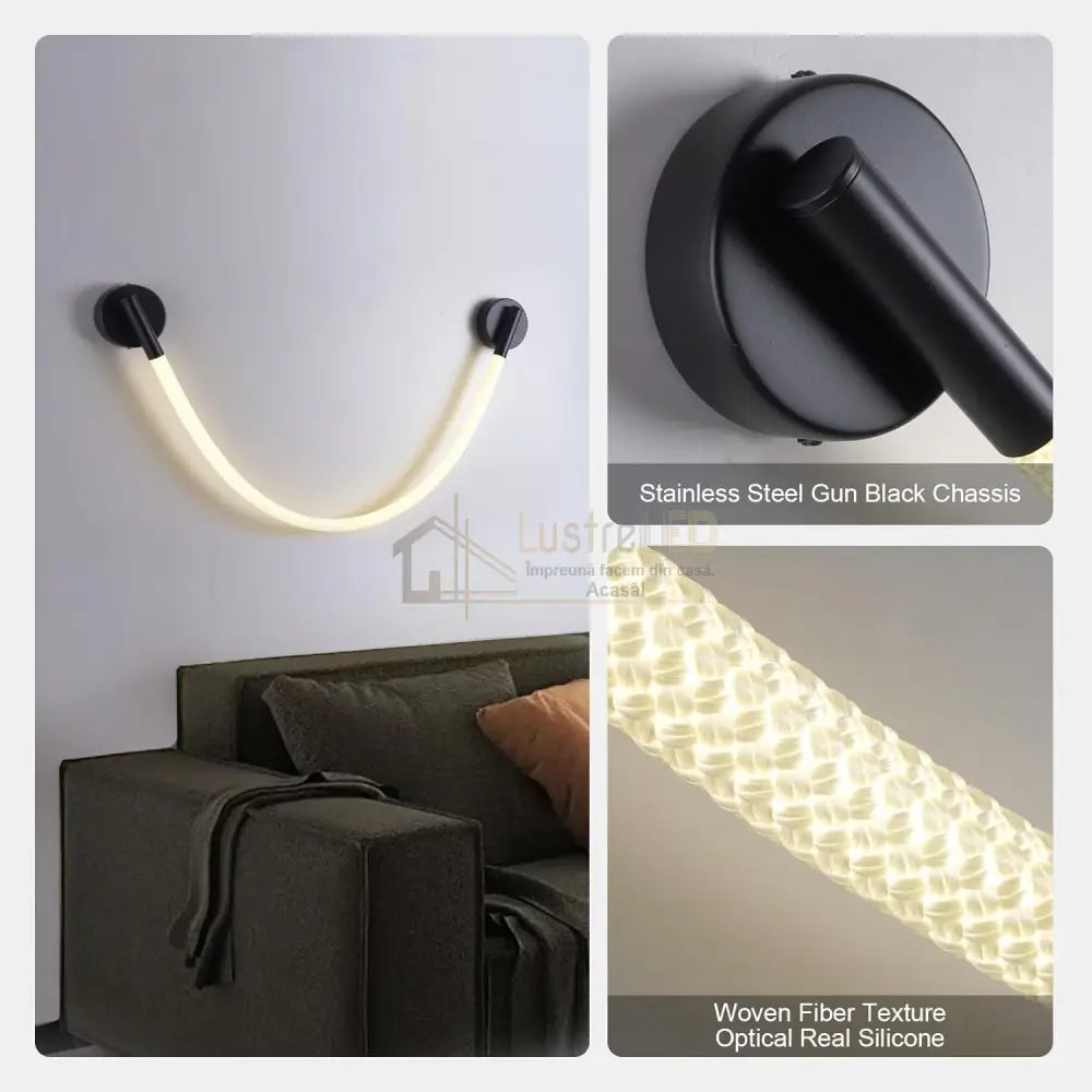 Aplica LED Nordic Style Light Rope Tube G4011 Black lustreled.ro