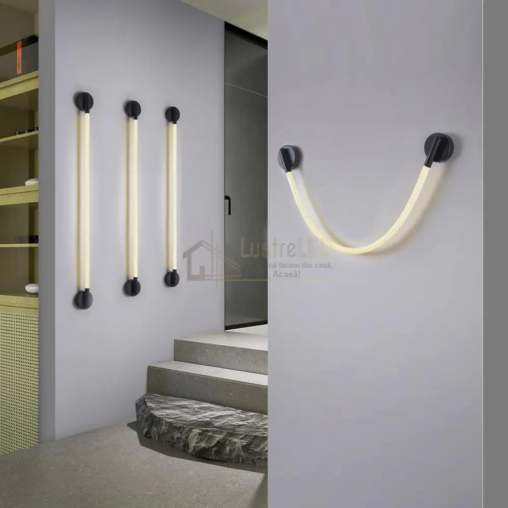 Aplica LED Nordic Style Light Rope Tube G4011 Black lustreled.ro