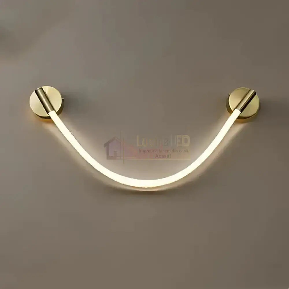 Aplica LED Nordic Style Light Rope Tube R9158/1 Gold AURIE / APLICA PERETE / MINIMALIST DESIGN Wall Light Fixtures