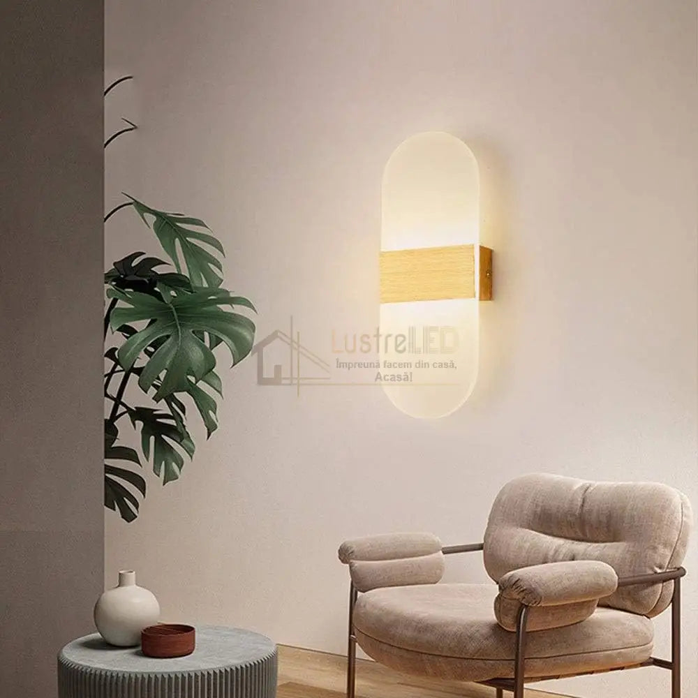 Aplica Led Perete 12W Sublime Oval Gold Wall Light Fixtures