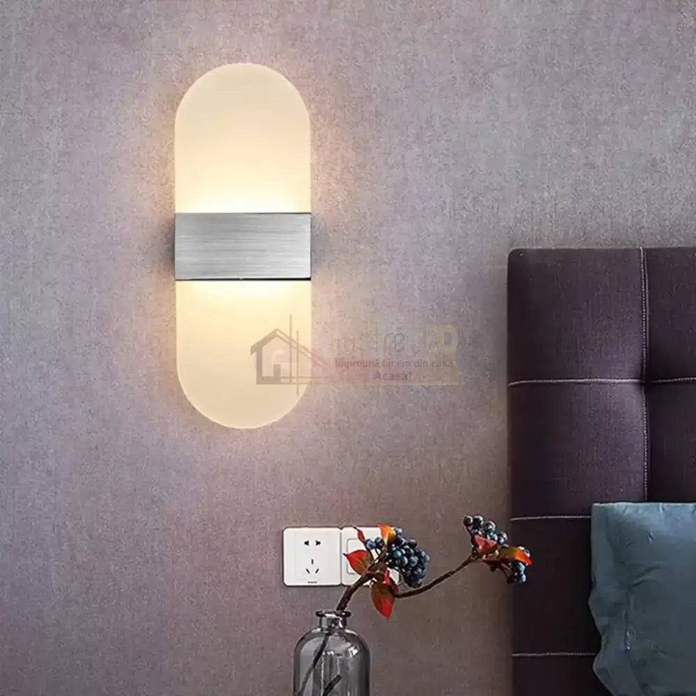 Aplica Led Perete 12W Sublime Oval Silver Wall Light Fixtures