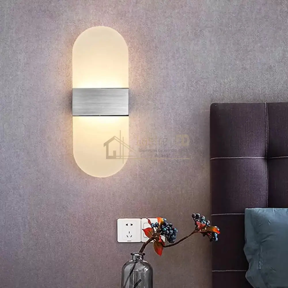 Aplica Led Perete 12W Sublime Oval Silver Wall Light Fixtures