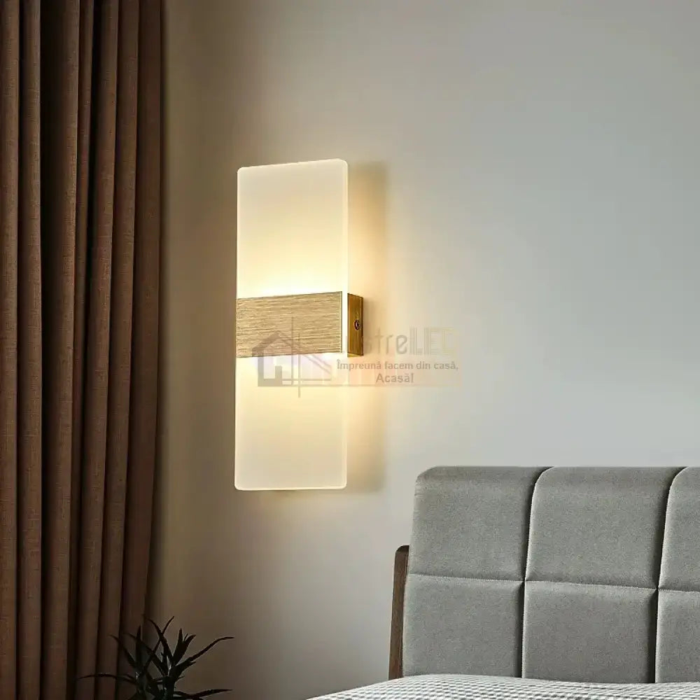 Aplica Led Perete 12W Sublime Square Gold Wall Light Fixtures