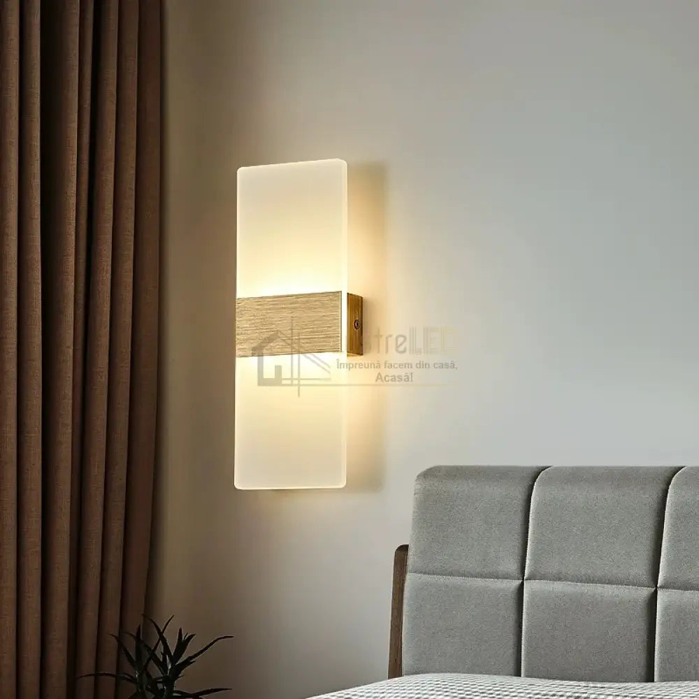 Aplica Led Perete 12W Sublime Square Gold Wall Light Fixtures