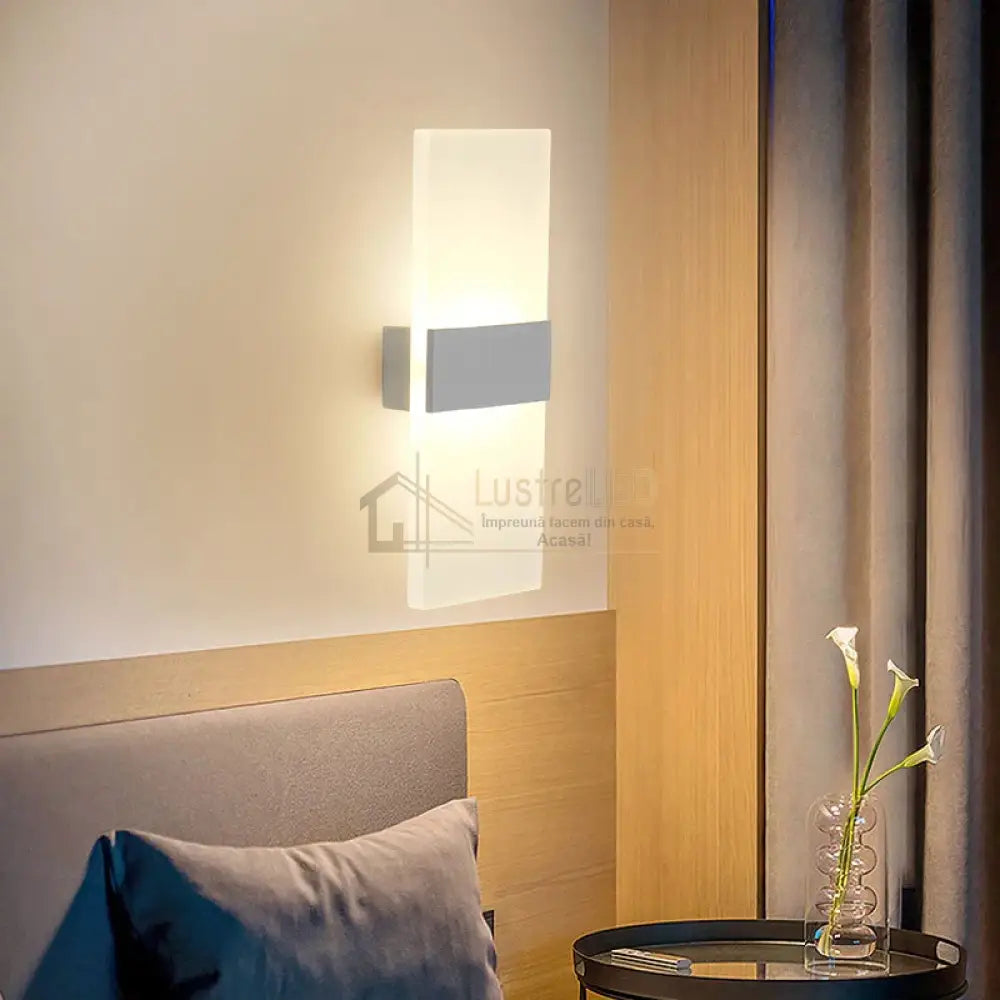 Aplica Led Perete 12W Sublime Square Silver Wall Light Fixtures