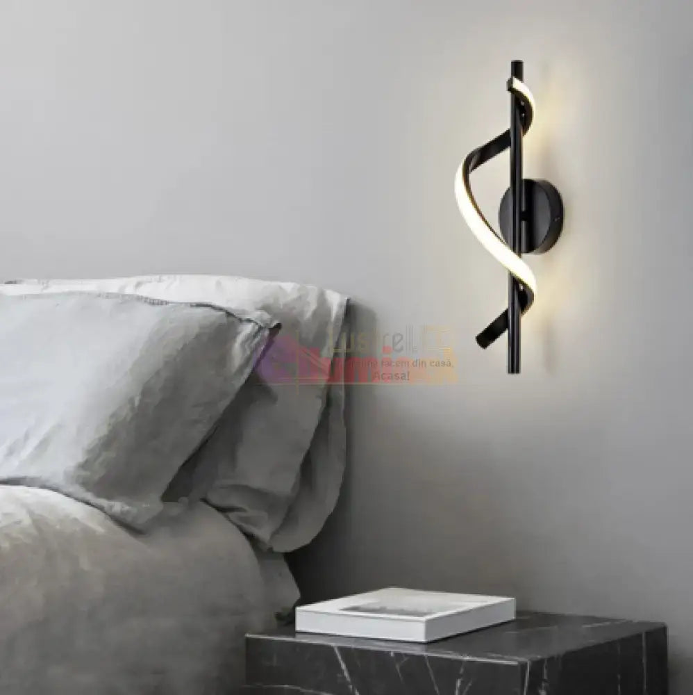 Aplica LED ROKO 10W Neagra Echivalent 120W lustreled.ro
