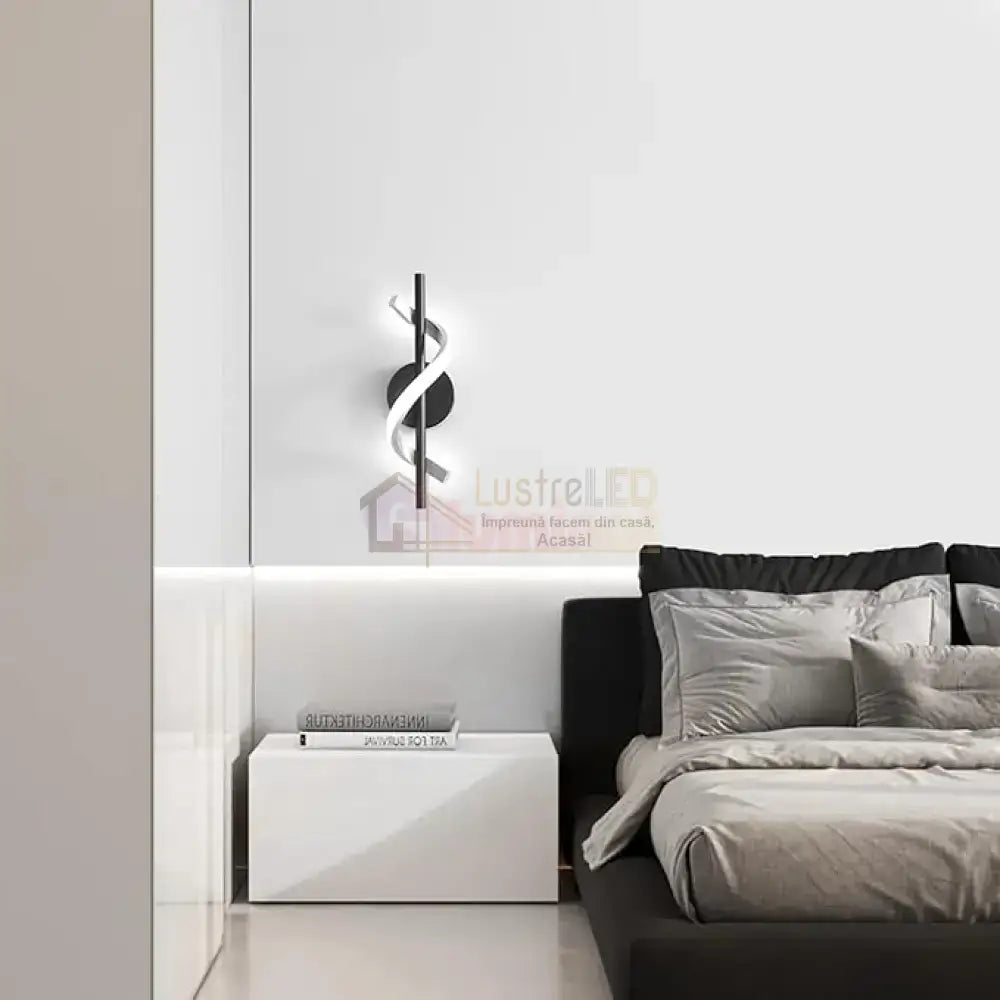 Aplica LED ROKO 10W Neagra Echivalent 120W NEAGRA / MINIMALIST DESIGN / APLICA PERETE Wall Light Fixtures