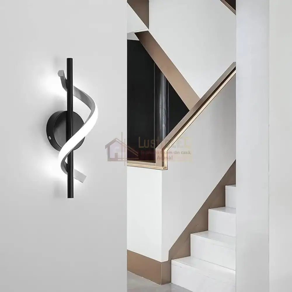 Aplica LED ROKO 10W Neagra Echivalent 120W NEAGRA / MINIMALIST DESIGN / APLICA PERETE Wall Light Fixtures