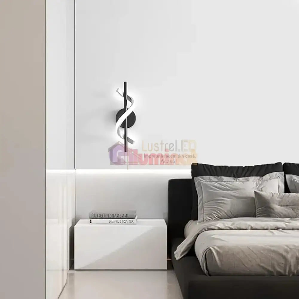Aplica LED ROKO 10W Neagra Echivalent 120W lustreled.ro