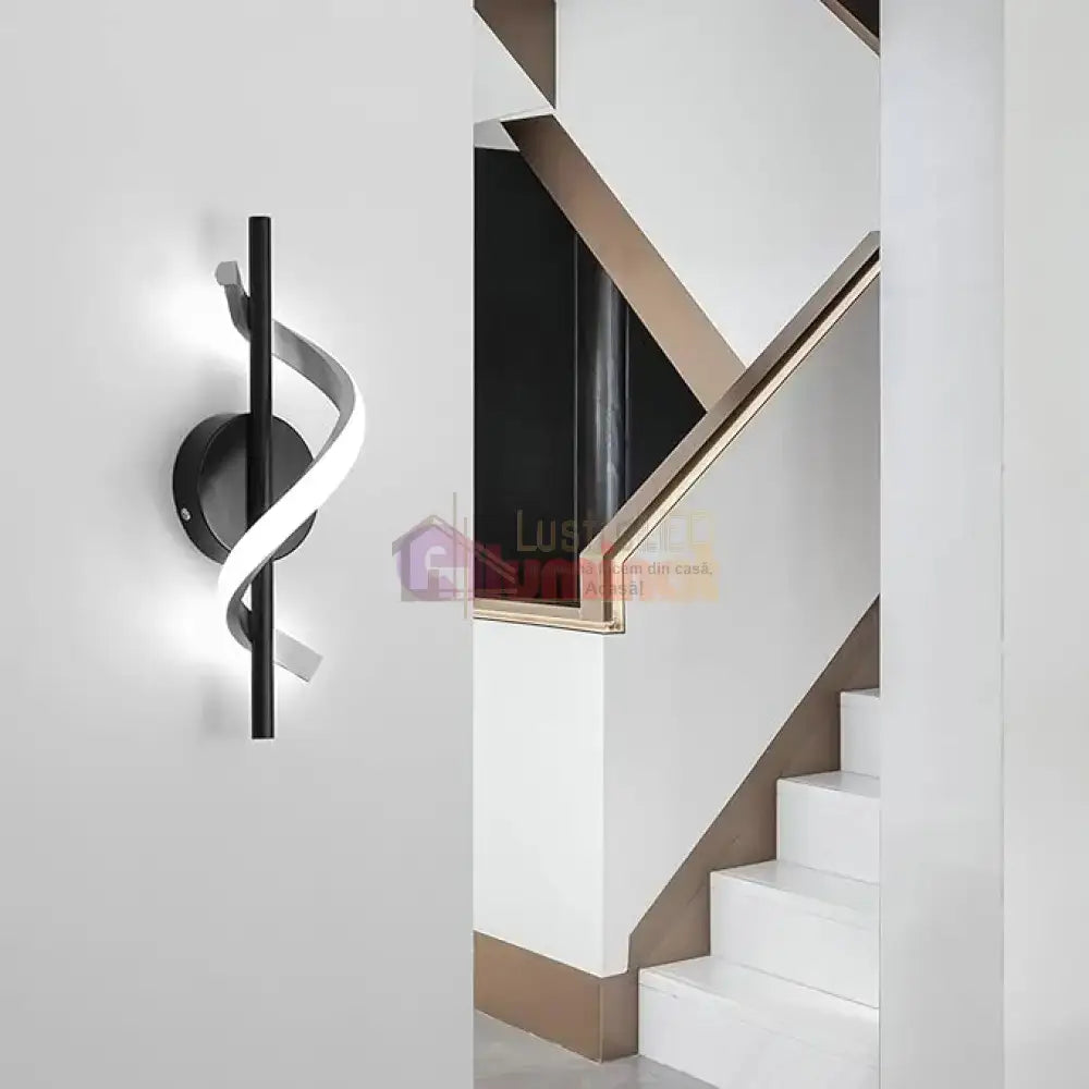 Aplica LED ROKO 10W Neagra Echivalent 120W lustreled.ro