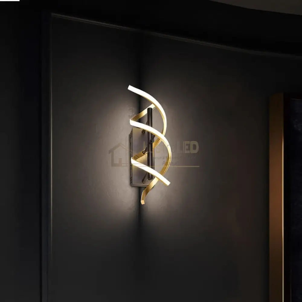 Aplica Led Sequence Gold + Black Echivalent 150W Wall Light Fixtures
