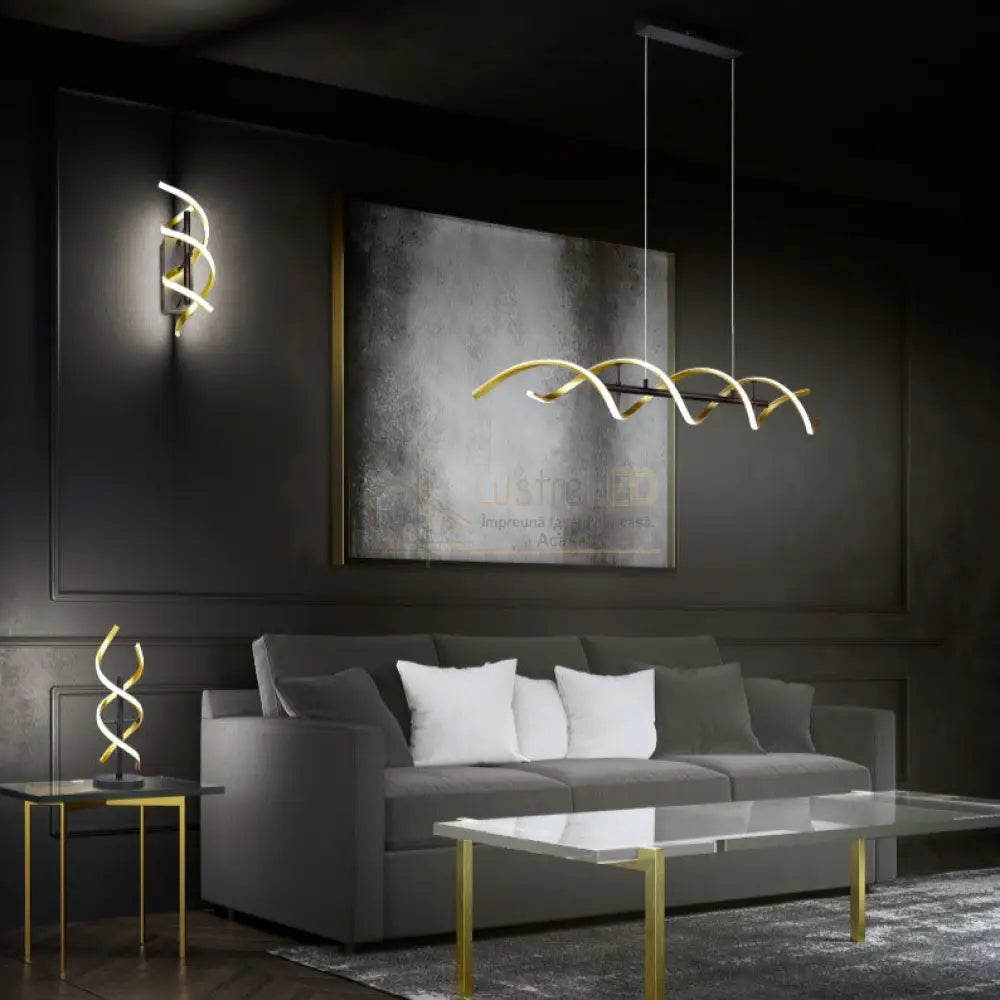 Aplica Led Sequence Gold + Black Echivalent 150W Wall Light Fixtures