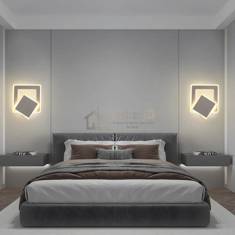 Aplica LED Square Reglabila Alba Echivalent 150W ALBA / SQUARE DESIGN / APLICA PERETE Wall Light Fixtures