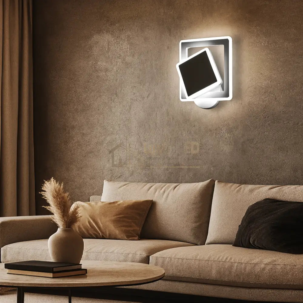 Aplica LED Square Reglabila Alba Echivalent 150W ALBA / SQUARE DESIGN / APLICA PERETE Wall Light Fixtures