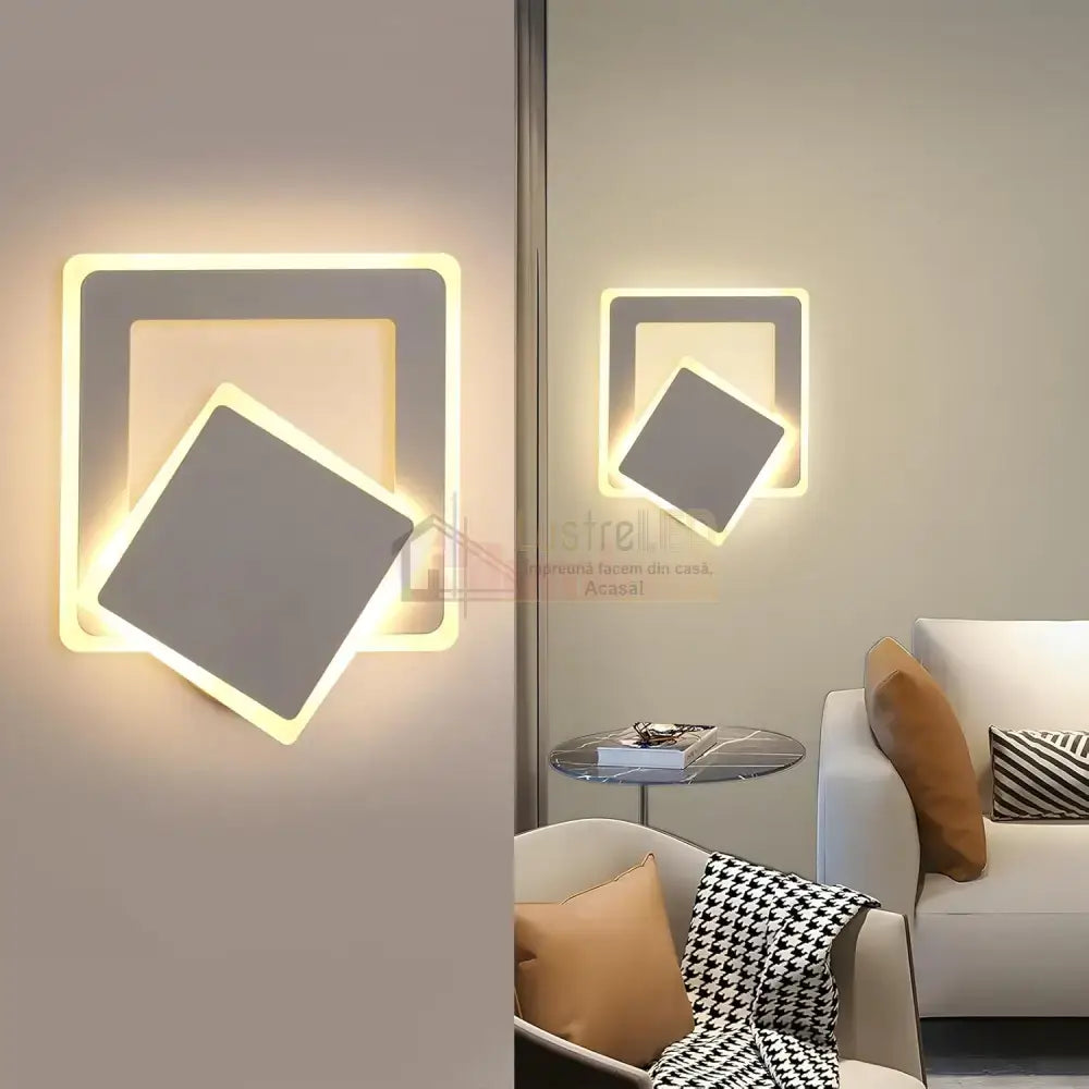 Aplica LED Square Reglabila Alba Echivalent 150W ALBA / SQUARE DESIGN / APLICA PERETE Wall Light Fixtures