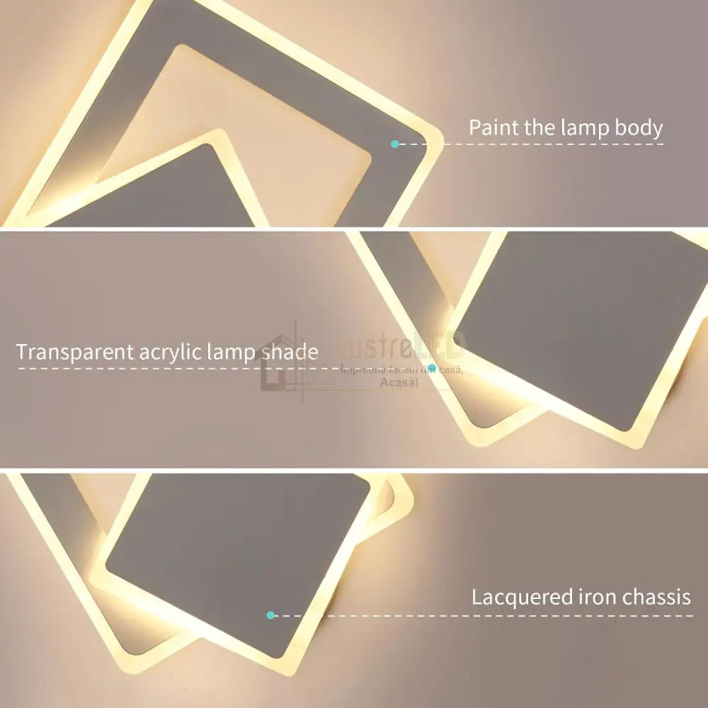 Aplica LED Square Reglabila Alba Echivalent 150W ALBA / SQUARE DESIGN / APLICA PERETE Wall Light Fixtures