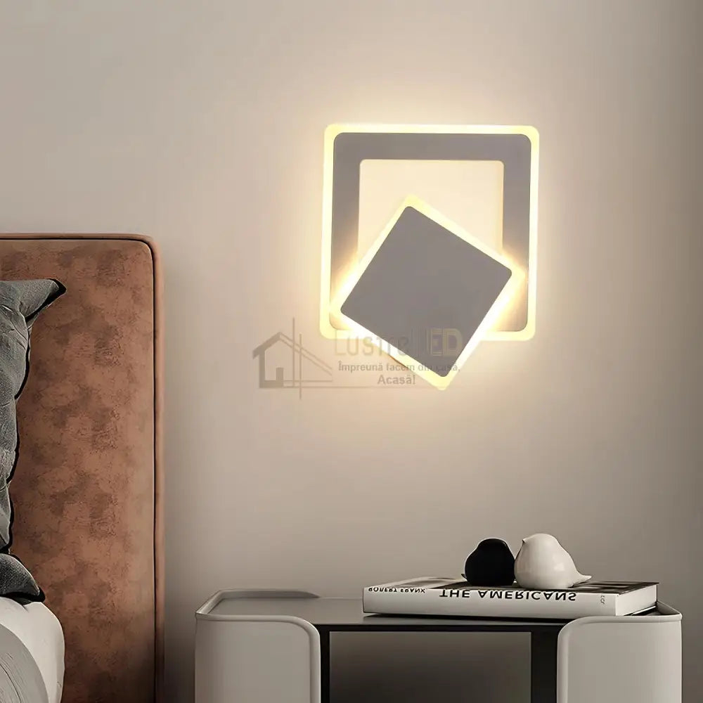 Aplica LED Square Reglabila Alba Echivalent 150W ALBA / SQUARE DESIGN / APLICA PERETE Wall Light Fixtures