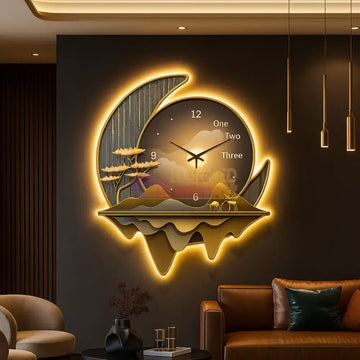 Aplica LED Tip Tablou cu Ceas MoonClock 60cm