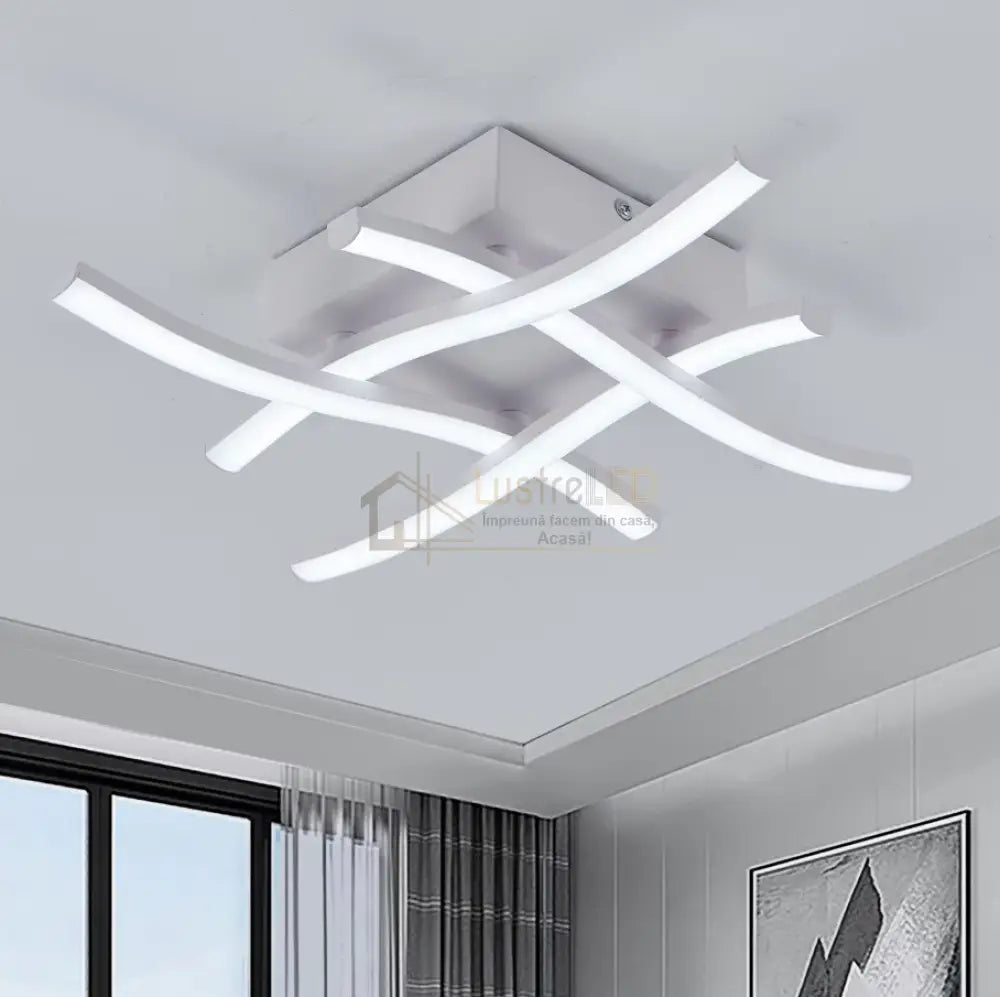 Aplica Led Waves Lines Alb Echivalent 300W Wall Light Fixtures