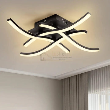 Aplica LED Waves Lines Black Echivalent 300W