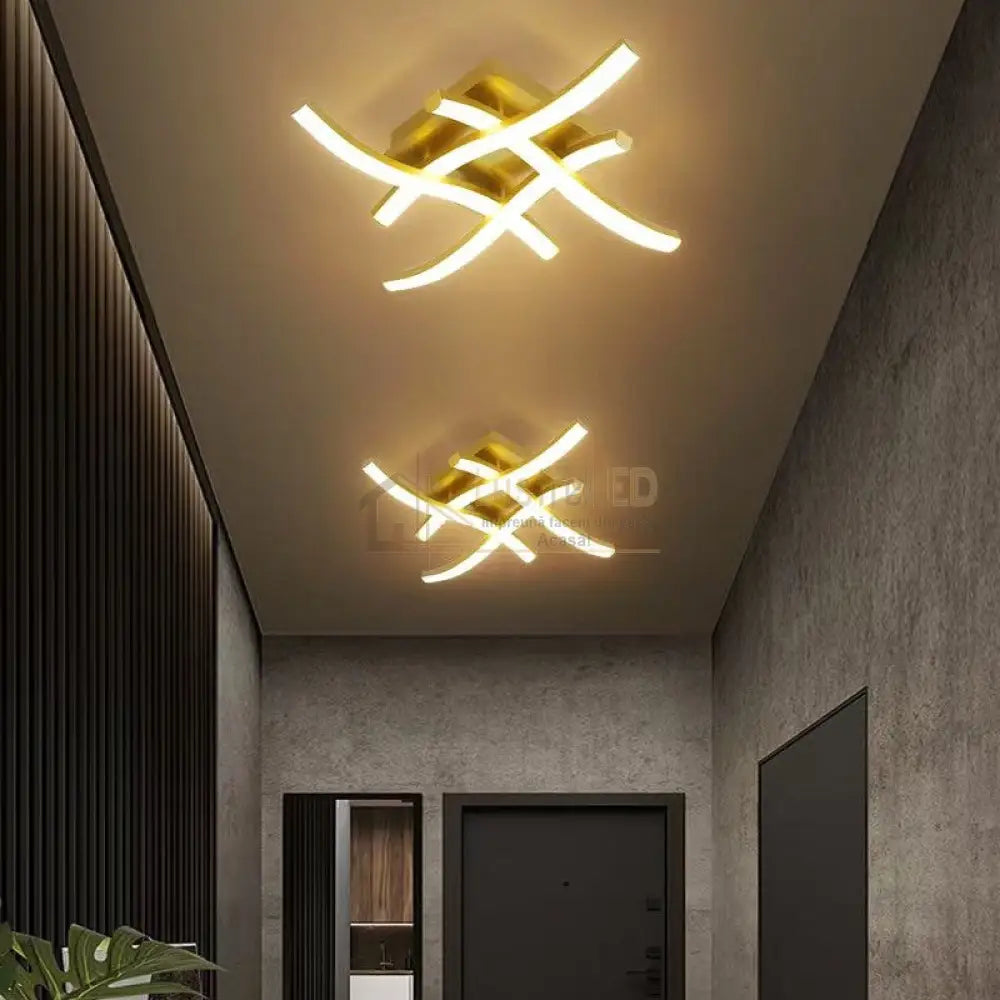 Aplica Led Waves Lines Gold Echivalent 300W Wall Light Fixtures