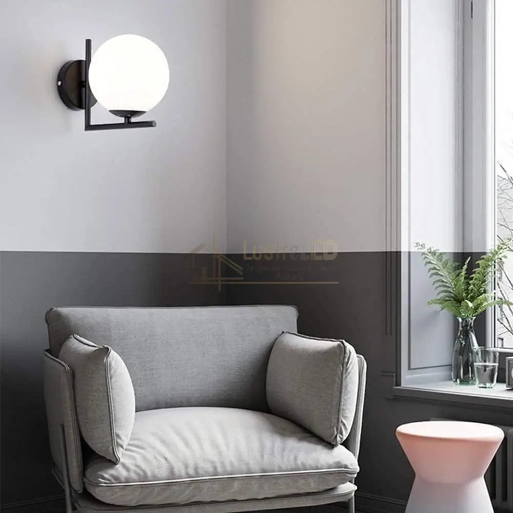 Aplica Nordic Style Abajur Mat Black Globe MX914/1BK ABAJUR / APLICA PERETE Wall Light Fixtures