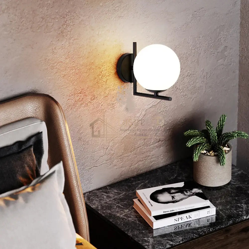 Aplica Nordic Style Abajur Mat Black Globe MX914/1BK ABAJUR / APLICA PERETE Wall Light Fixtures