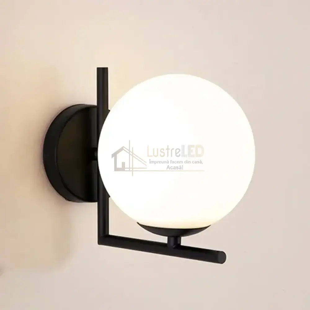 Aplica Nordic Style Abajur Mat Black Globe MX914/1BK ABAJUR / APLICA PERETE Wall Light Fixtures