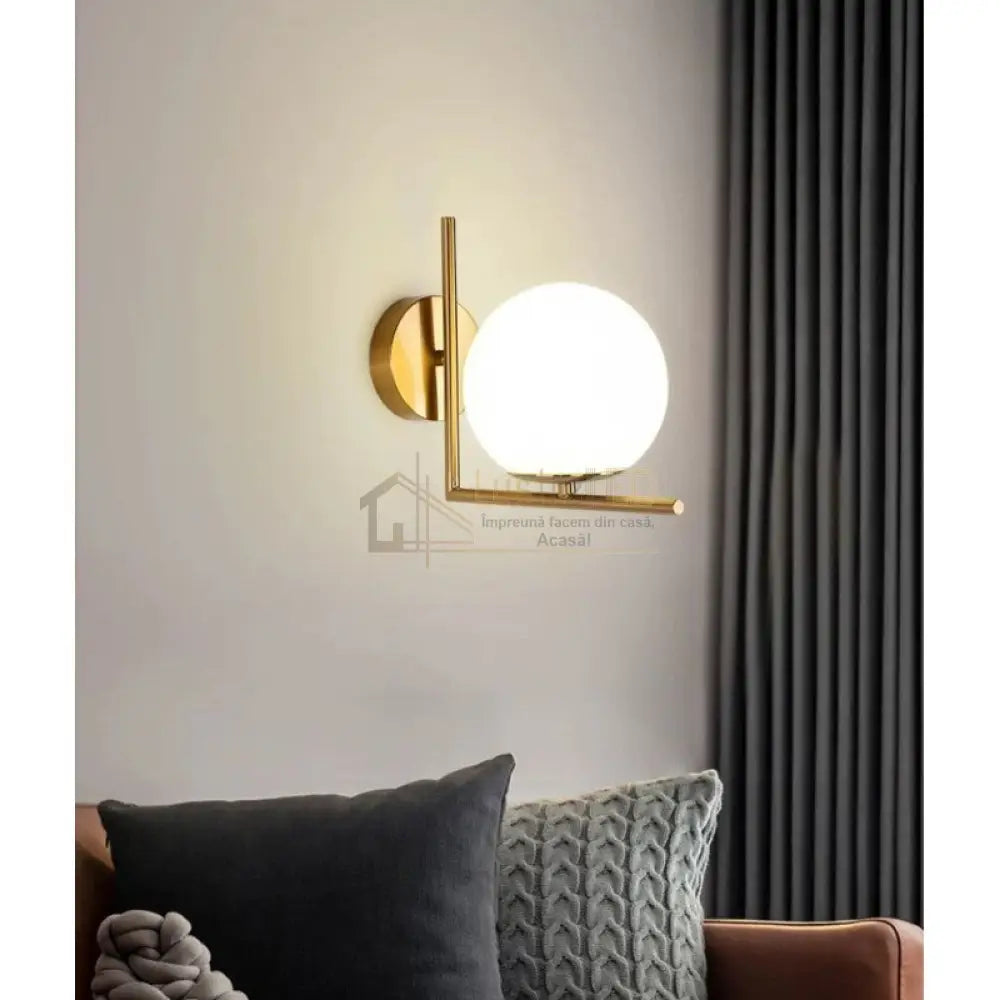 Aplica Nordic Style Abajur Mat Golden Globe Mx914/1 Wall Light Fixtures