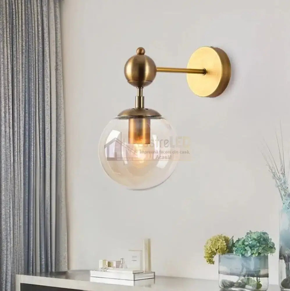 Aplica Nordic Style Abajur Transparent Bd627/1 Gd Wall Light Fixtures